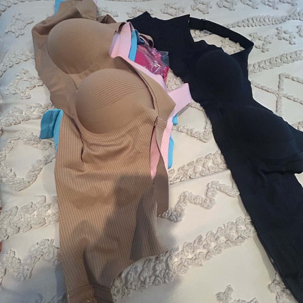 Elegant Comfort Women's Bra Set - Black, Tan, Pink, Blue, red. Wireless XXL. - Picture 3 of 5